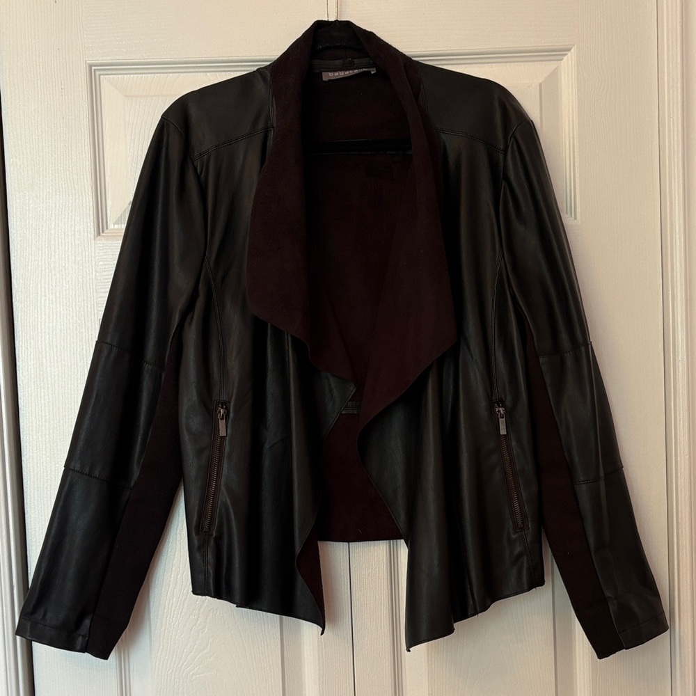Bagatelle Elegant Black Pleather Jacket for Women.  Note: Imitation leather.